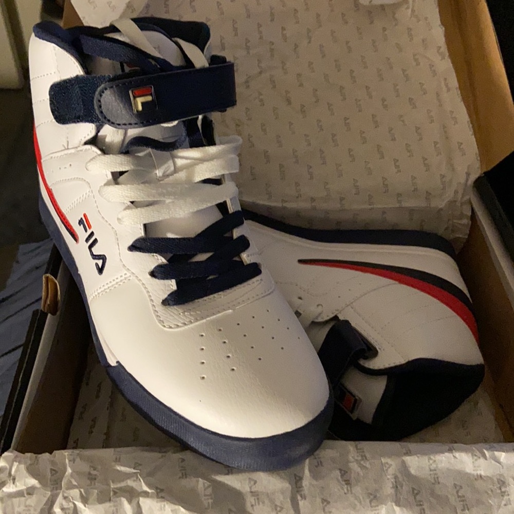 Fila Vulc 13 Mid Plus, White/Navy/Red Men’s 8.5